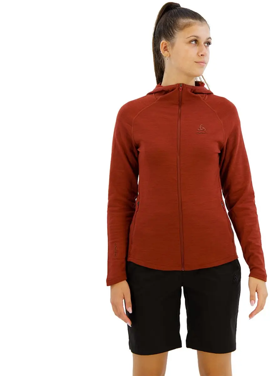 Odlo Ascent Pw 220 Fleece Met Volledige Rits Rood XL Vrouw