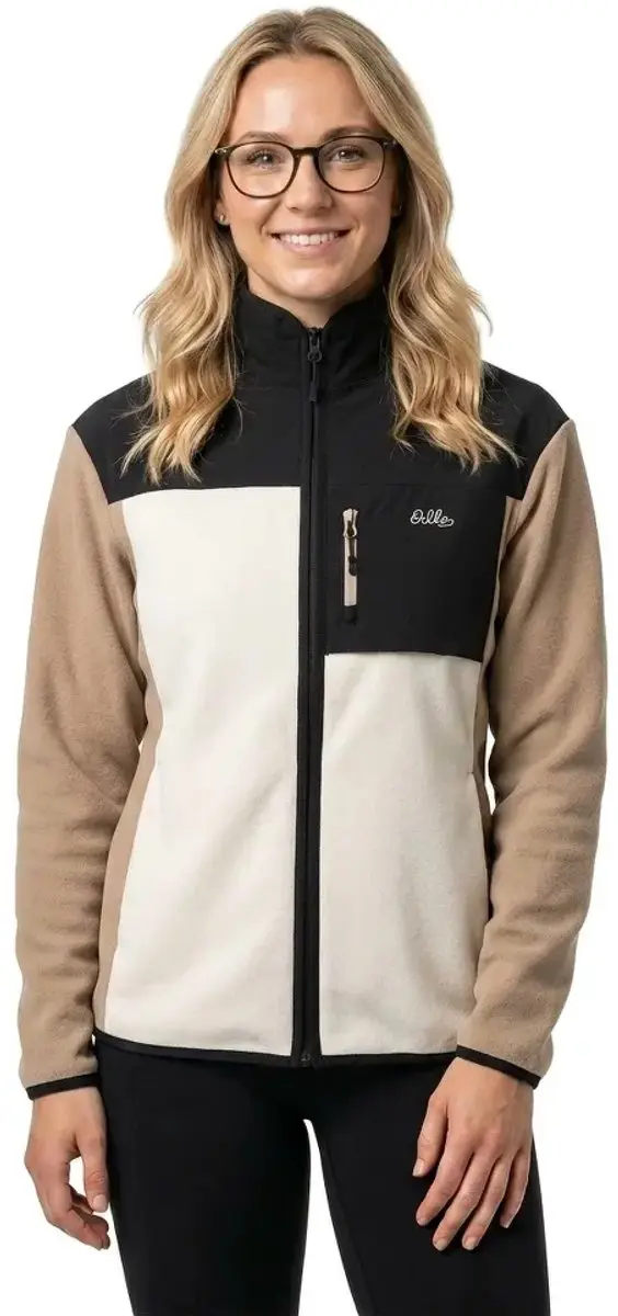 Odlo Essential High Pile Fleece Met Halve Rits Beige,Zwart M Vrouw