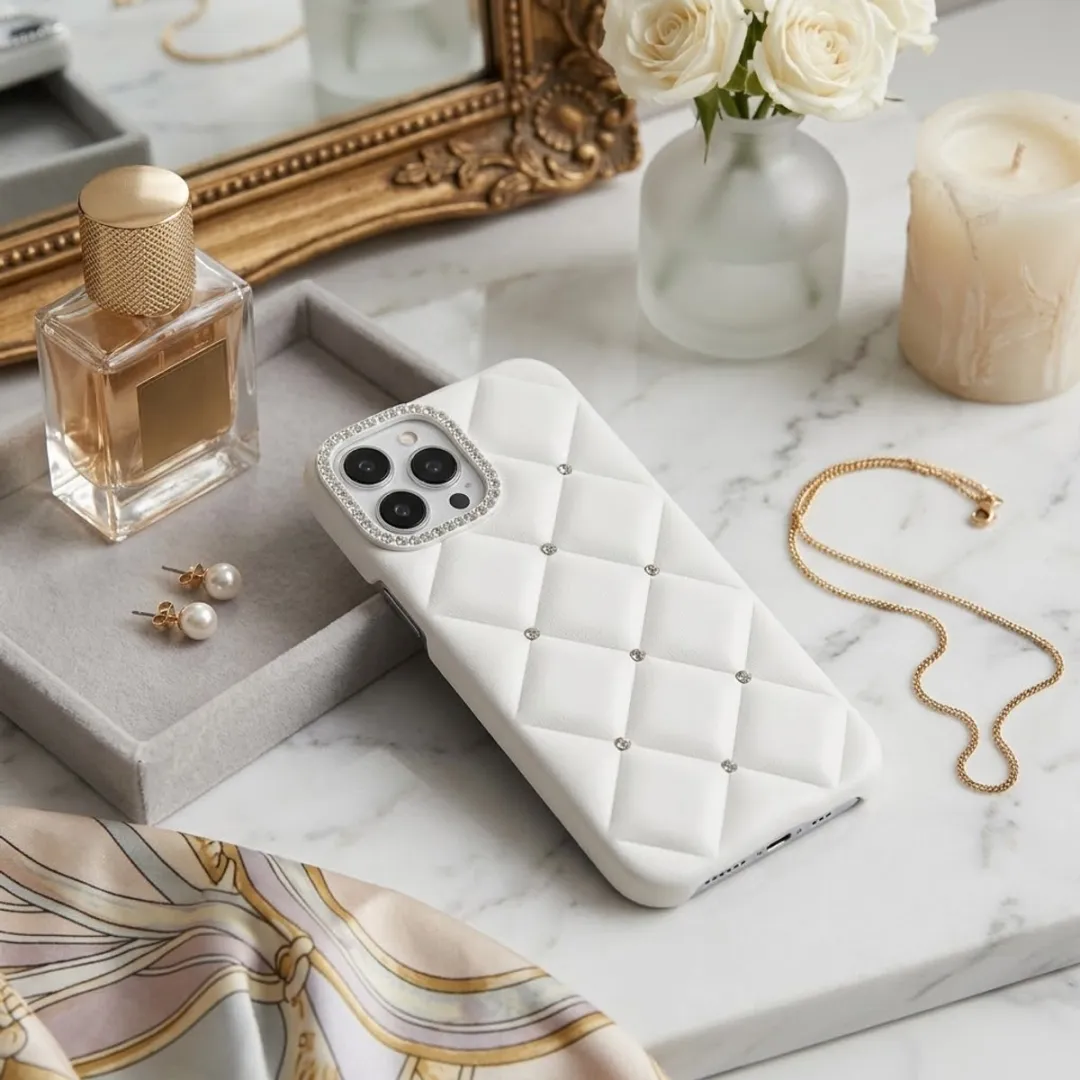 NUVEX Wit Telefoonhoesje iPhone 16 Plus - Strass Details