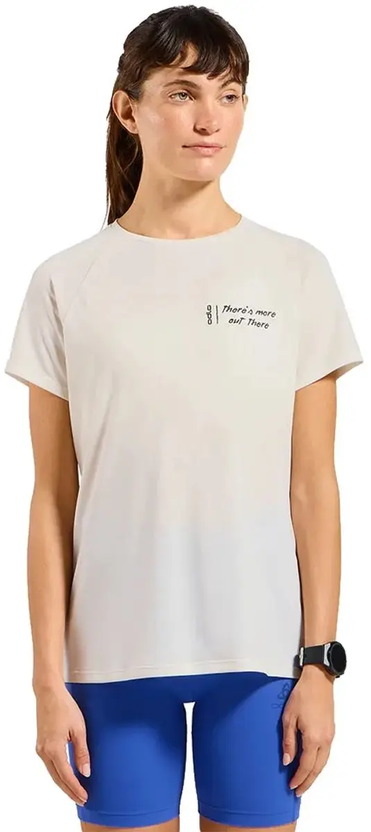 Odlo Essential Print T-shirt Met Korte Mouwen Wit L Vrouw
