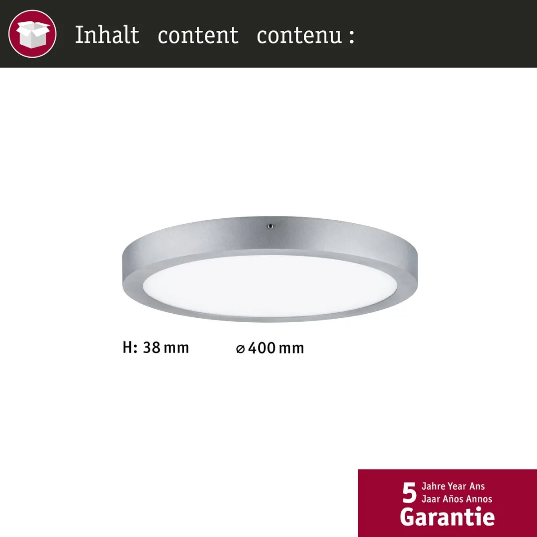 Paulmann LED-paneel Lunar Rond 400mm 22W 1700lm - Chroom mat