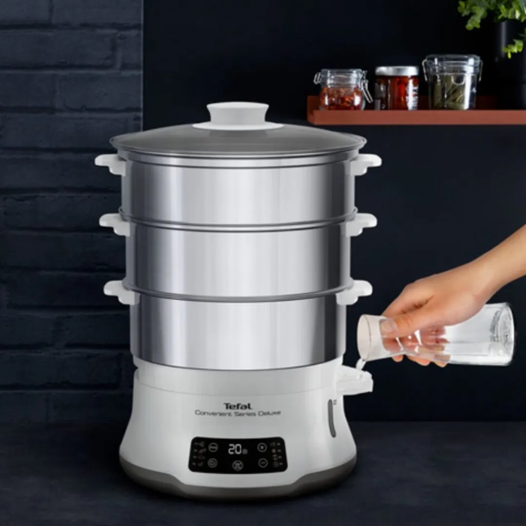 Tefal Convenient Series Deluxe VC502D Stoomkoker - 3 Schalen 1800W - RVS