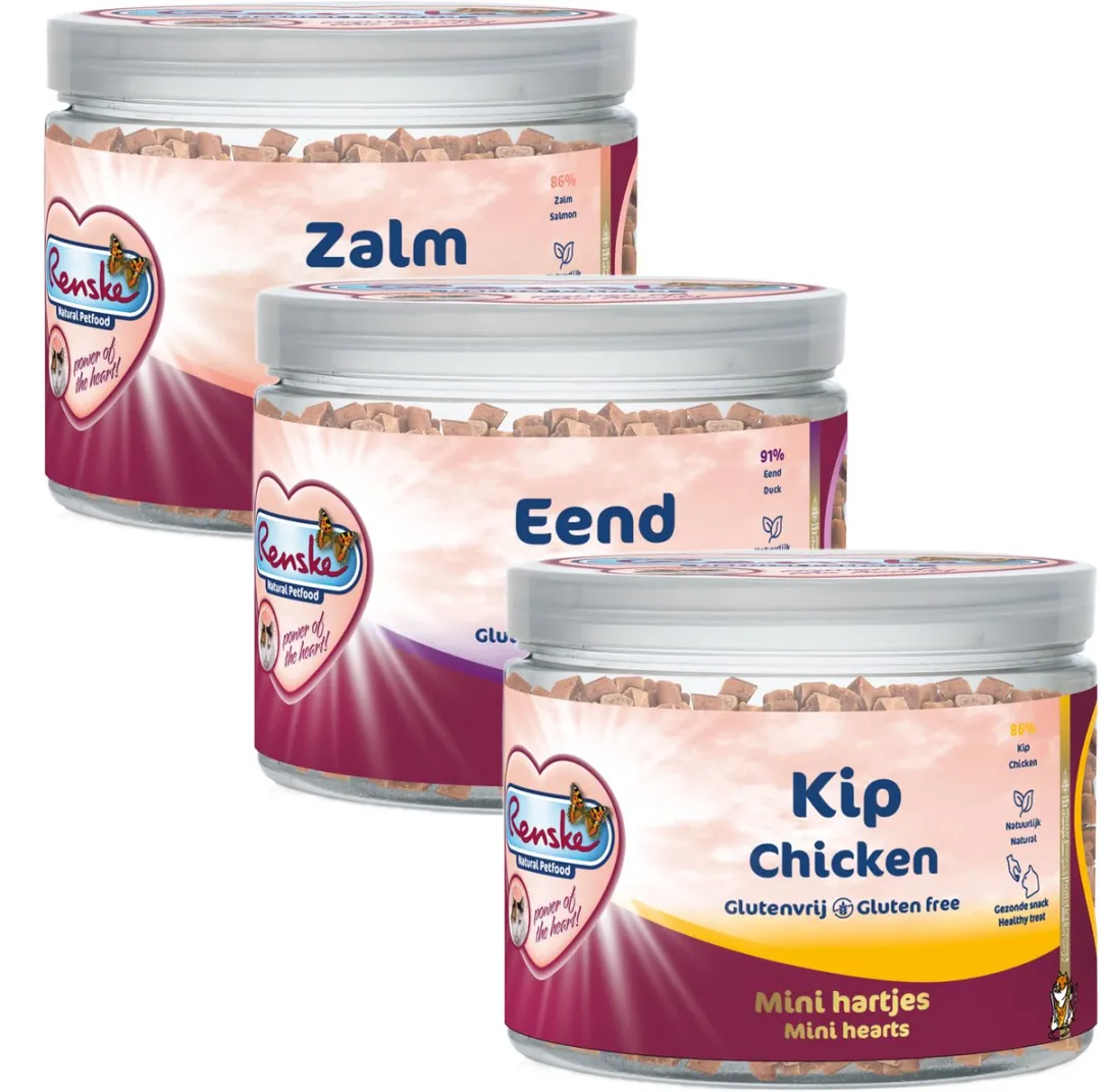 Renske Kat Beloning Hartjes 100g - Zalm