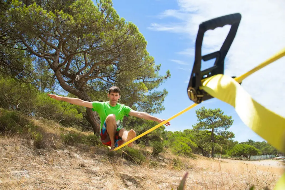 Sporti HQ Inspiration Slackline 15m - Geel - afbeelding 2 van 6