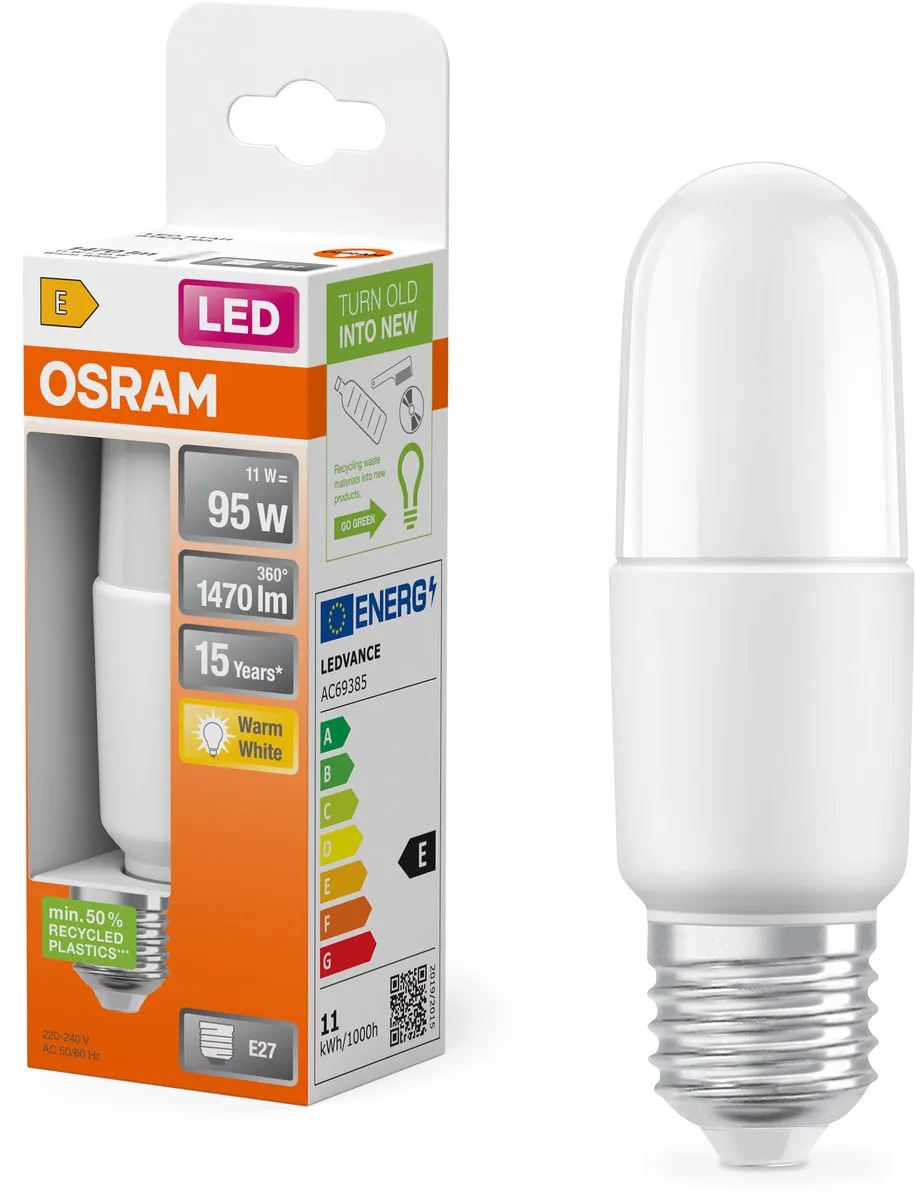 Osram LED Sticklamp 11W E27 1470lm - Mat - 2700K