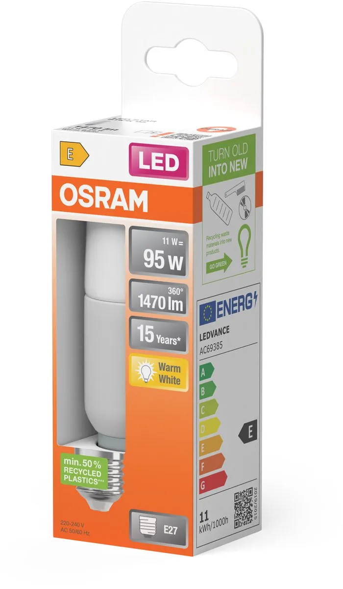 Osram LED Sticklamp 11W E27 1470lm - Mat - 2700K