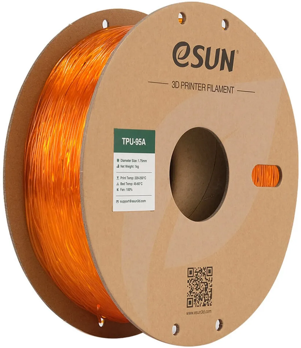ESUN eTPU-95A Filament 1.75mm Transparant Oranje 1kg