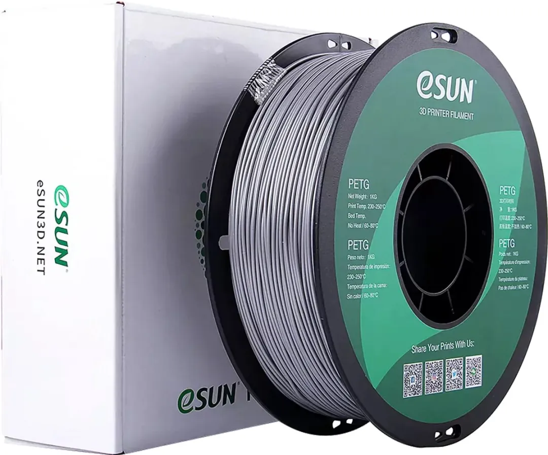 eSun PETG Massief zilver / Solid silver 1kg - 1.75mm - 3D printer filament