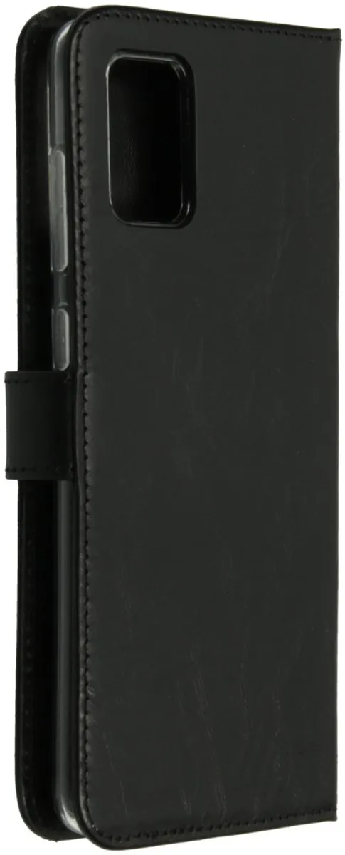 Selencia Hoesje Samsung Galaxy A71 - Echt Lederen Bookcase 3 Stuks - Zwart