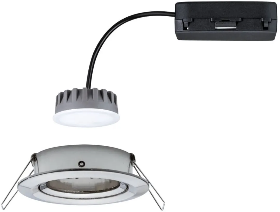 Paulmann Nova Plus Coin LED-inbouwlamp 6W 470lm 2700K - Ø84mm 50° - Staal geborsteld