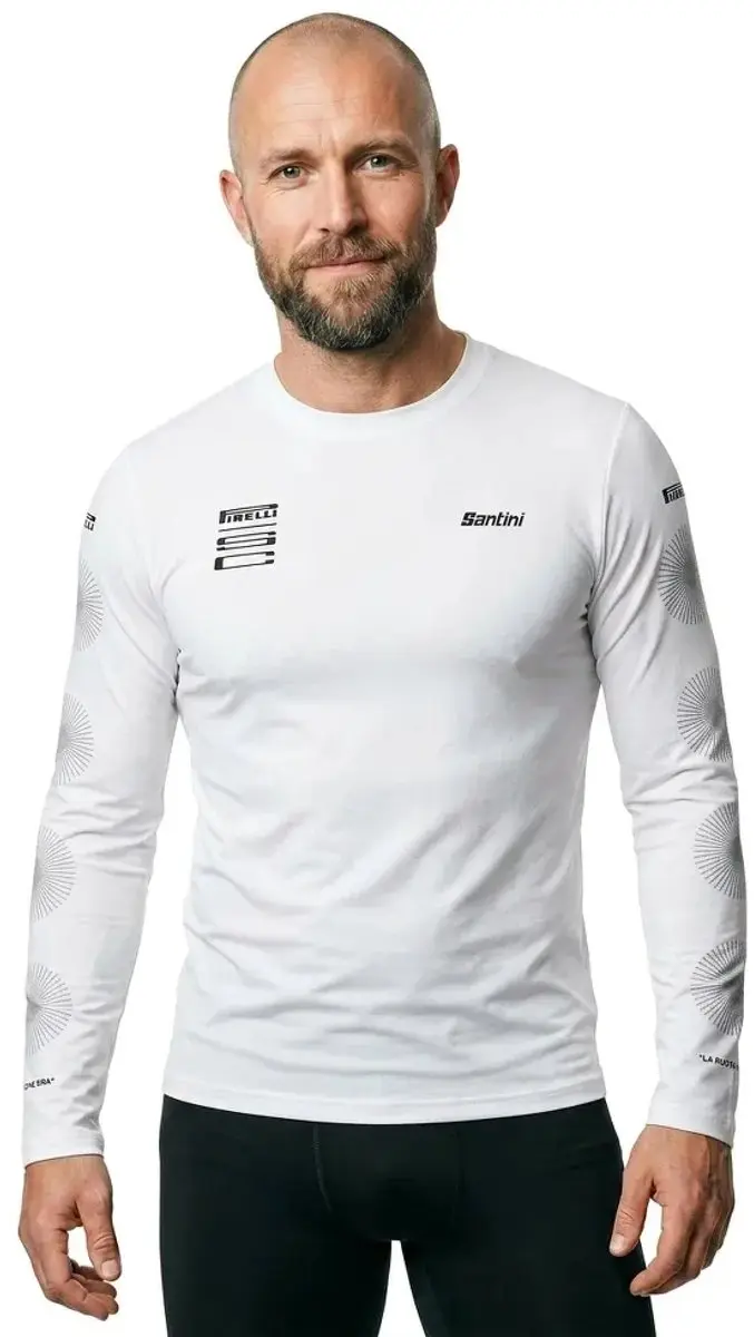 Santini X Pirelli Wheel Shirt Lange Mouwen - Wit - S - afbeelding 3 van 4