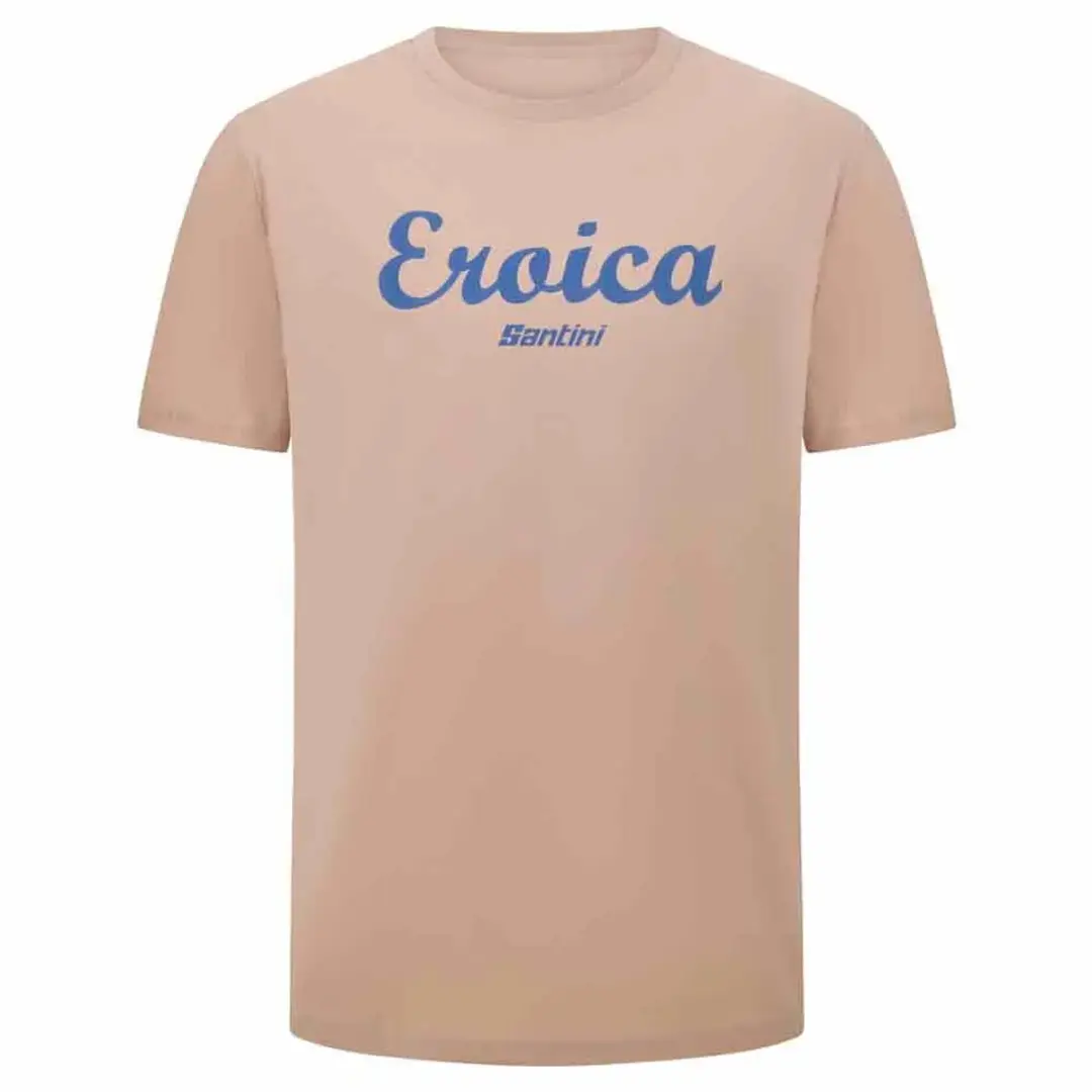 Santini Eroica Cipressi T-shirt Met Korte Mouwen Beige L