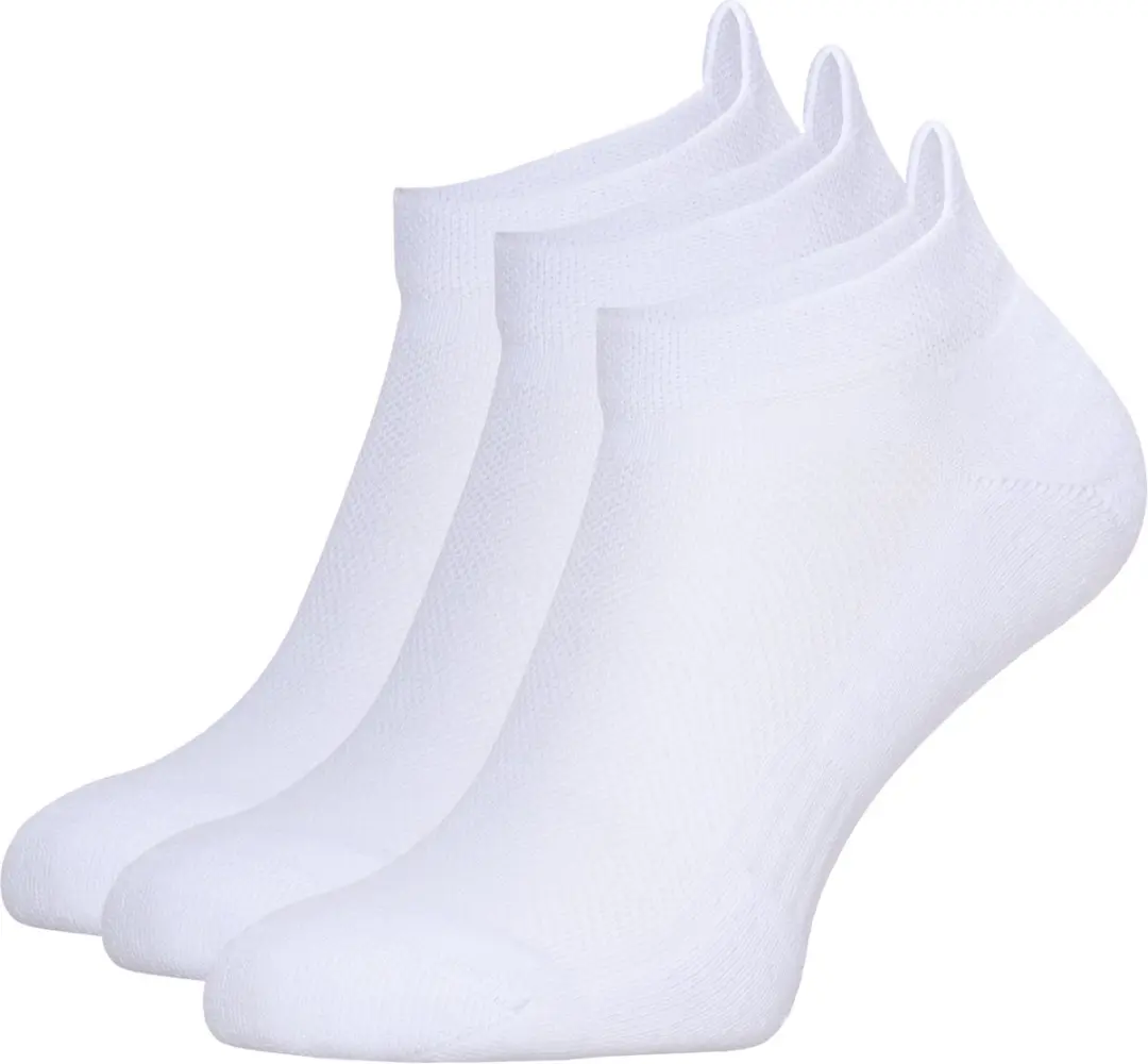 NOMAD® 3 Pack Enkelsokken Maat 43-46 | Bio Katoen Wandelsokken 3-pack Wit | Naadloos | Dames & Heren | Medium demping | Elastische wreef band