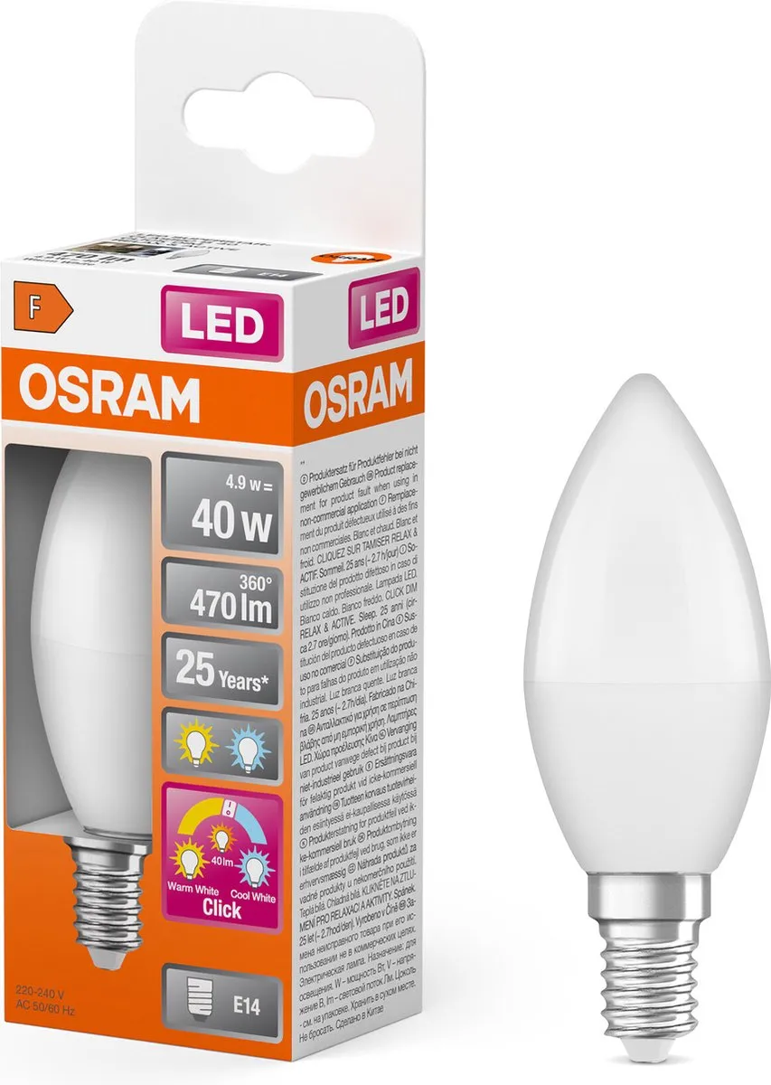 Osram LED Superstar B-bulb 4,9W E14 - 3 Lichtscènes - 3000K