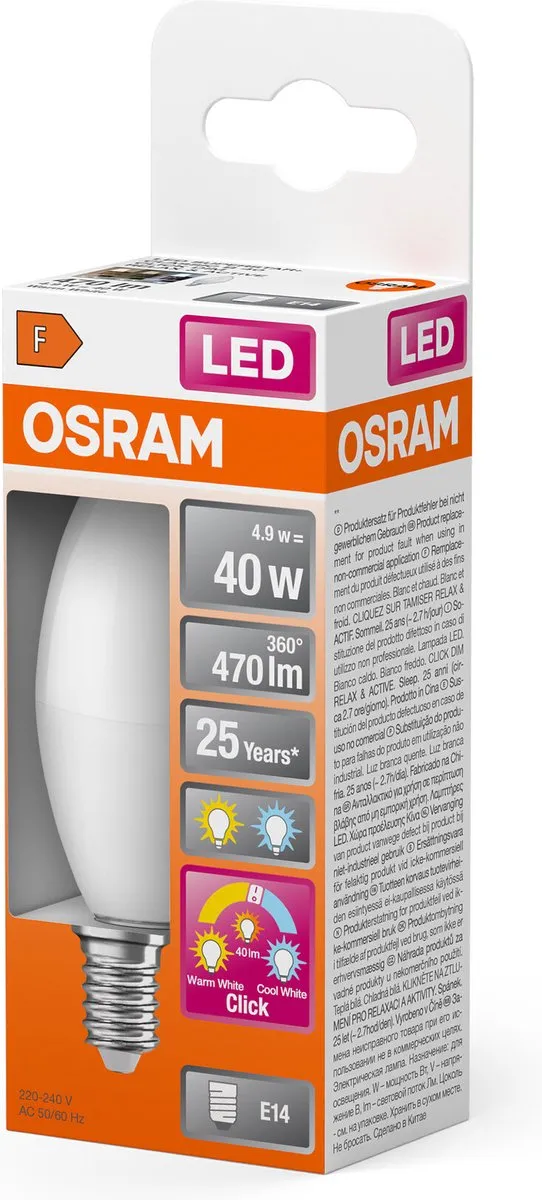 Osram LED Superstar B-bulb 4,9W E14 - 3 Lichtscènes - 3000K