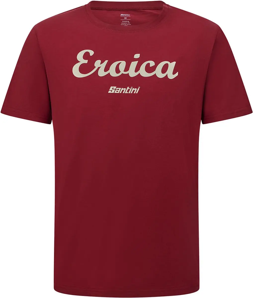 Santini Eroica Strada T-shirt Met Korte Mouwen Rood S