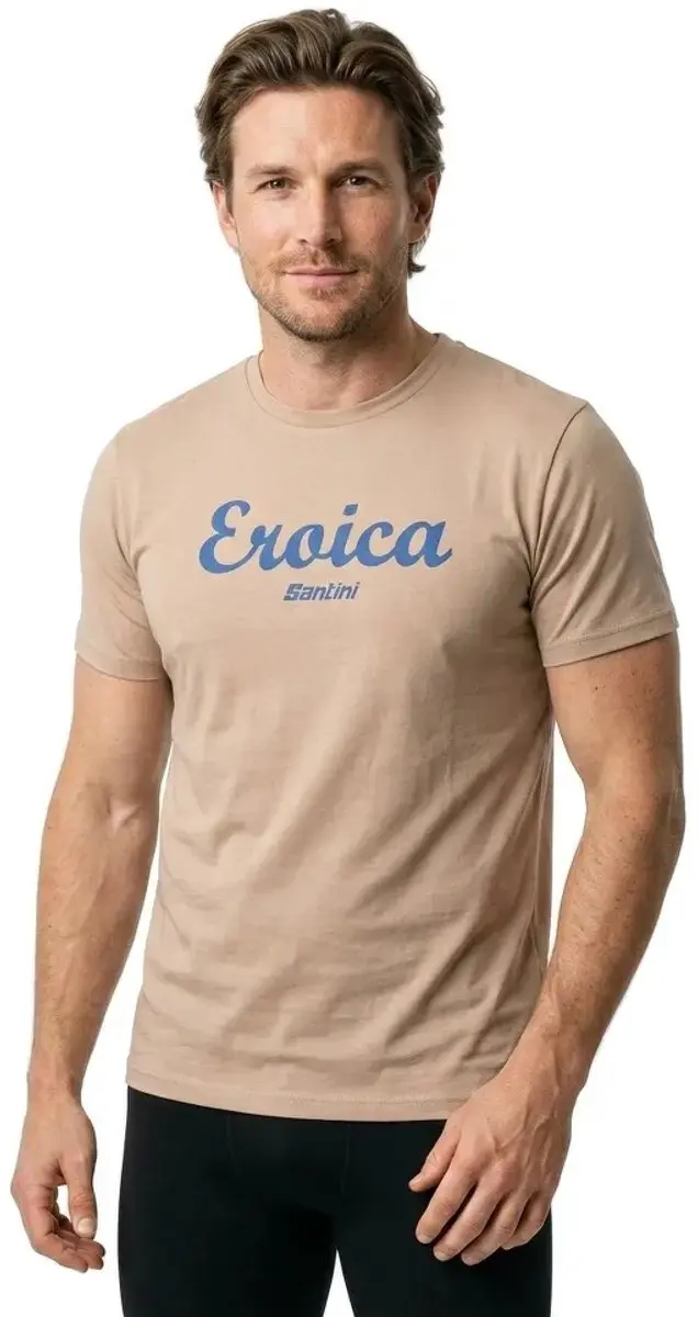 Santini Eroica Cipressi T-shirt Met Korte Mouwen Beige S