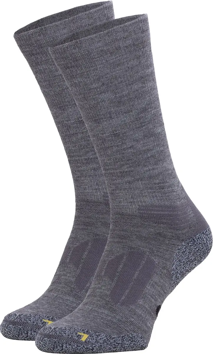 NOMAD® Anti-Teek Merinowol Wandelsokken Crew 2-Pack | Maat 39-42 Grijs | Verstevigd Schokabsorberend Voetbed | Perfecte Pasvorm | Wandel Sokken Heren & Dames | Anti Teek en Mug