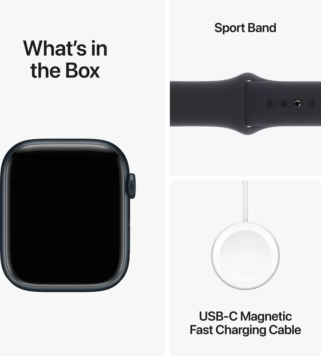 Apple Watch Series 9 45mm - Zwart Aluminium - M/L