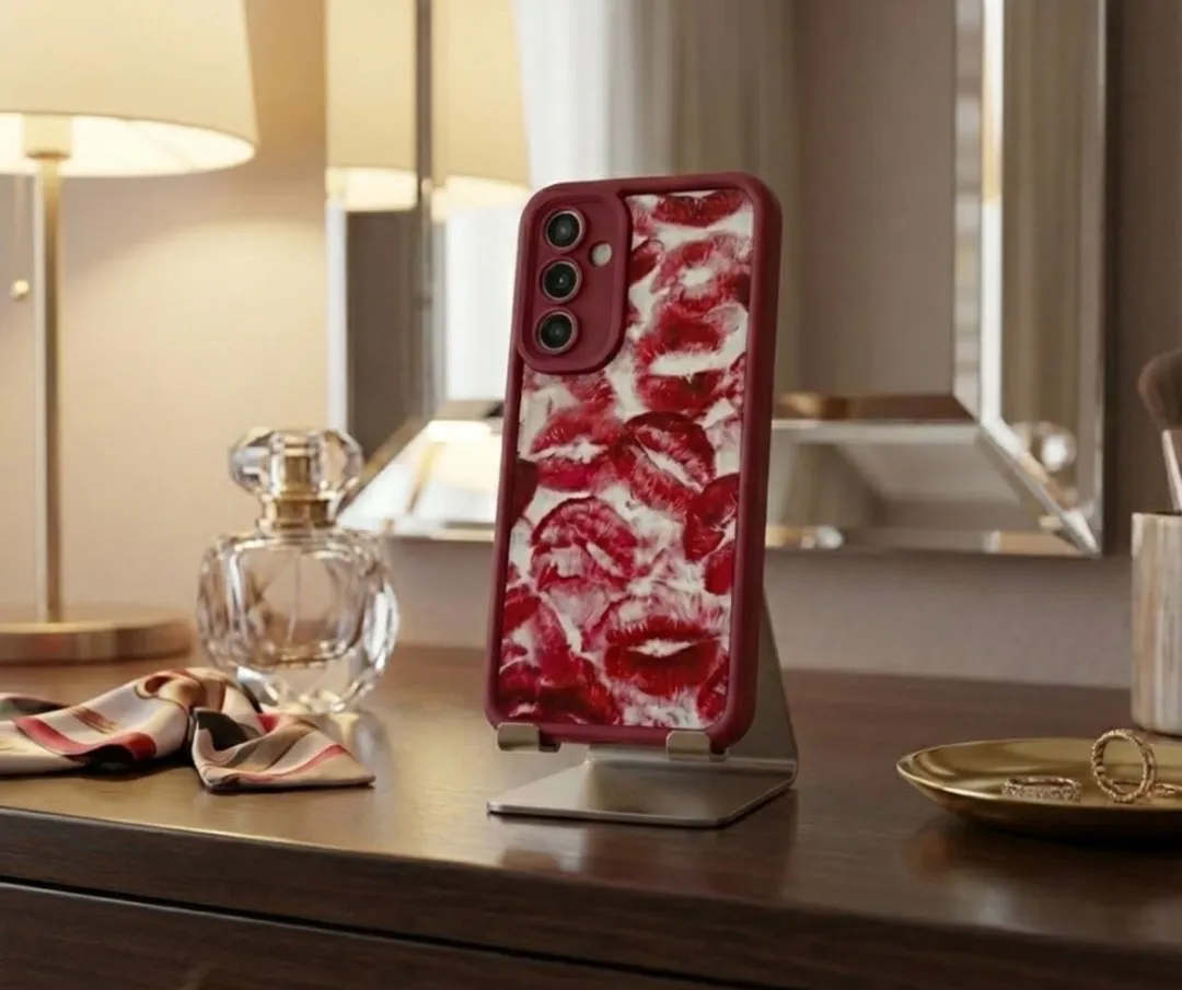 NUVEX Bordeaux Rood Telefoonhoesje Samsung Galaxy A17 - Lippenprint