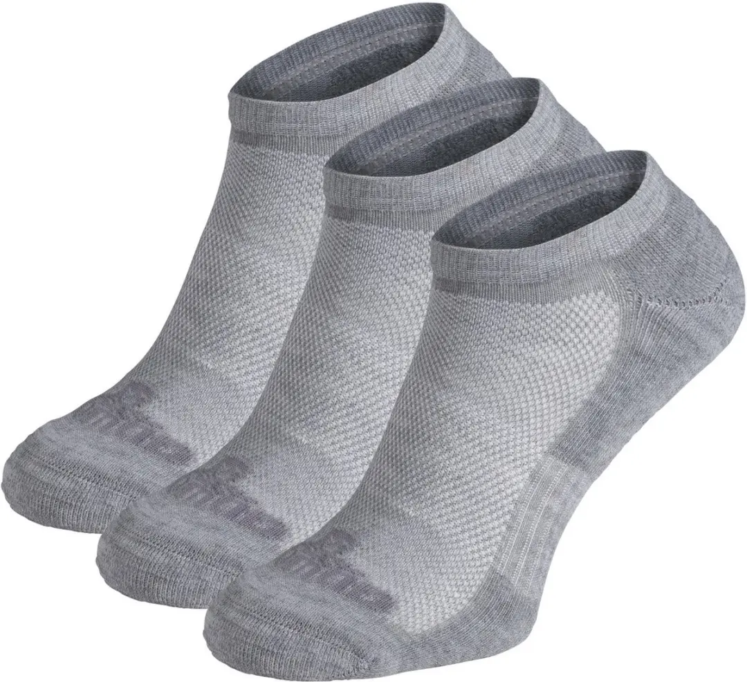 NOMAD® 3-Pack Footie Wandelsokken | 35/38 | Grijs | Lage Enkelsokken met Demping & Versteviging | Ademend & Sneldrogend | Hiking Sokken