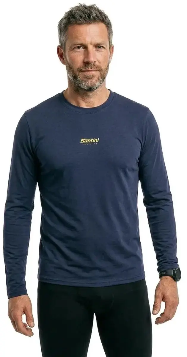 Santini T-shirt Lange Mouw - Blauw - S - afbeelding 2 van 2
