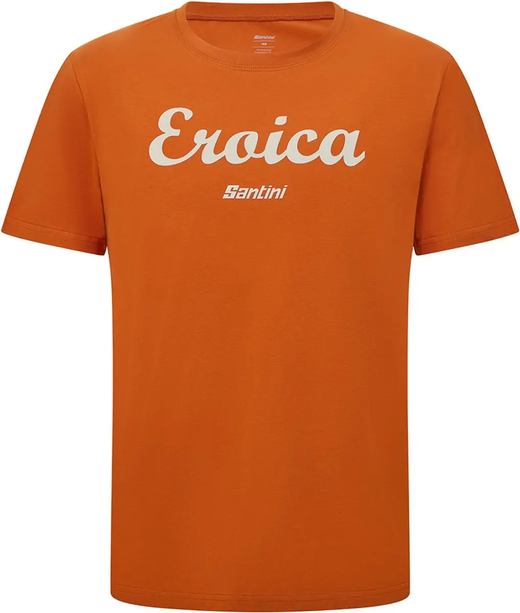 Santini Eroica Strada T-shirt Met Korte Mouwen Oranje S