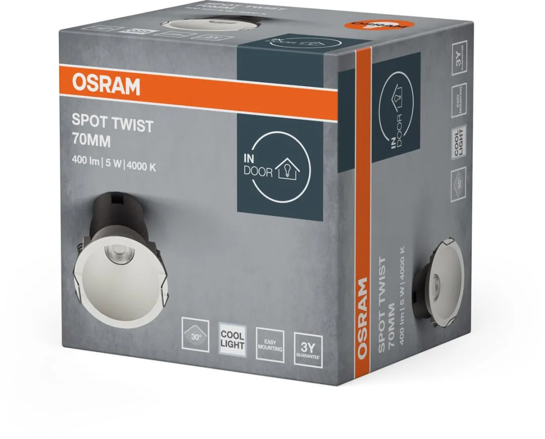 Osram Spot Twist Inbouwdownlight 5W 400lm - 70mm - Wit