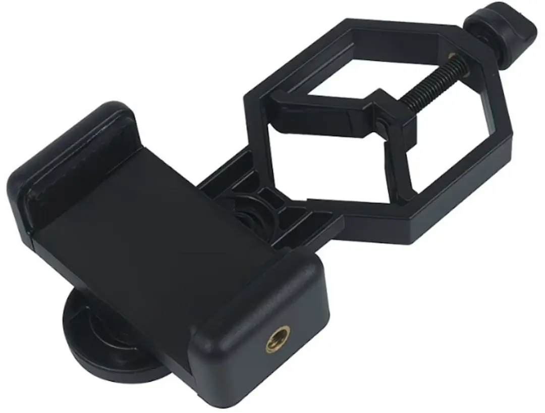 Zwarte telescoop houder telefoon adapter telescoopaccessoires universele smartph