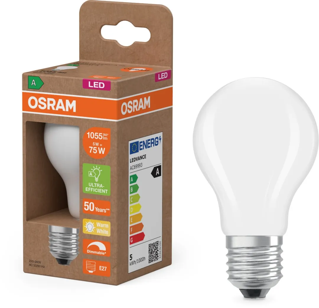 Osram LED A75 Gloeidraadlamp 5W E27 - 1055lm Warm Wit Mat