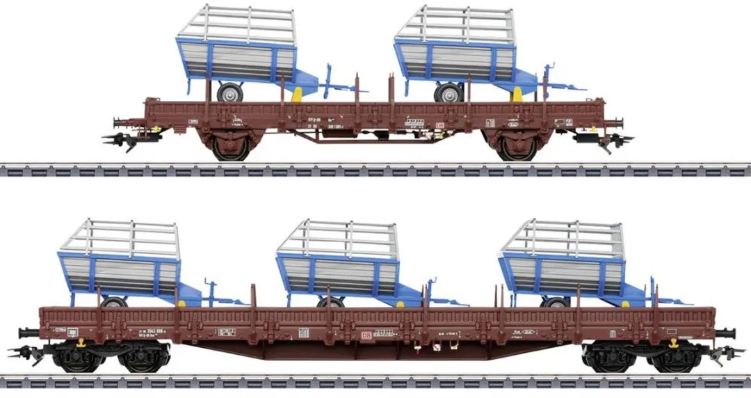 Märklin H0 Set 2 Rongenwagens Ks447 DB AG
