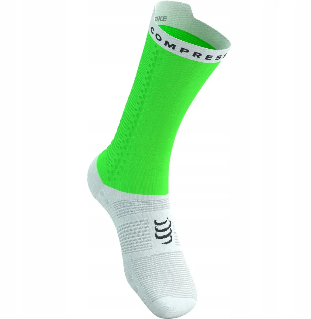 Compressport Pro Racing V4 Bike Sokken - Neongroen/Wit - afbeelding 6 van 6