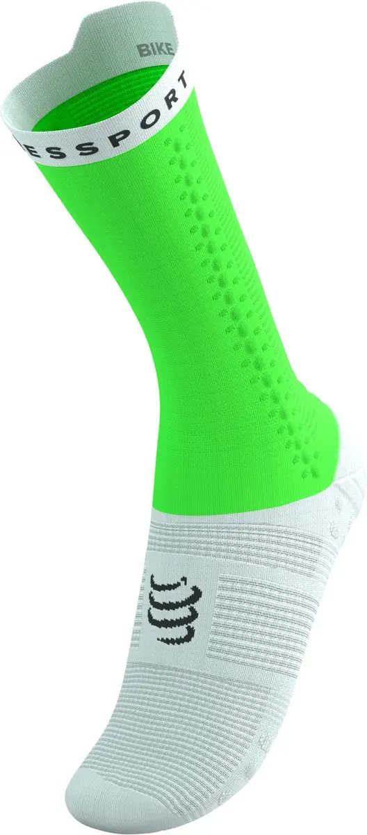 Compressport Pro Racing V4 Bike Sokken - Neongroen/Wit - afbeelding 5 van 6