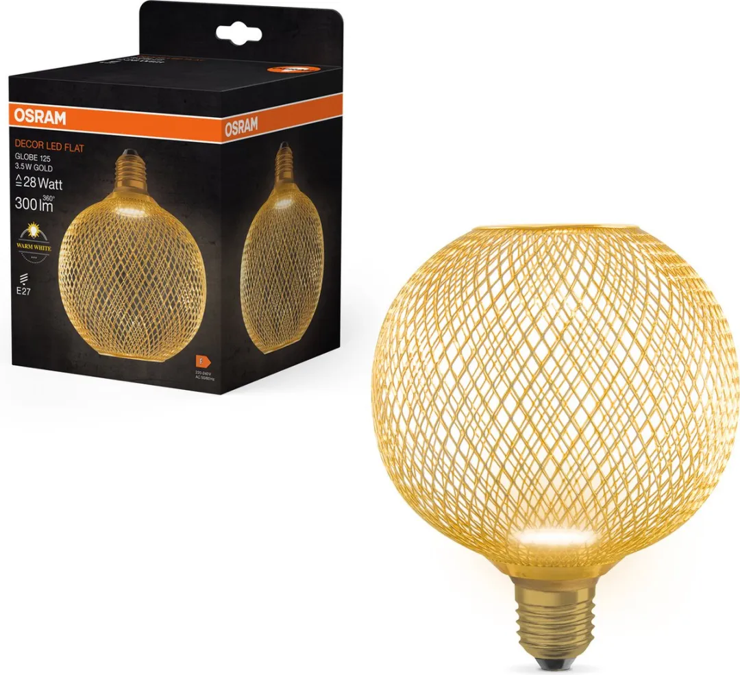Osram Decor LED E27 3,5W 300lm Warm Wit - 125mm Goud