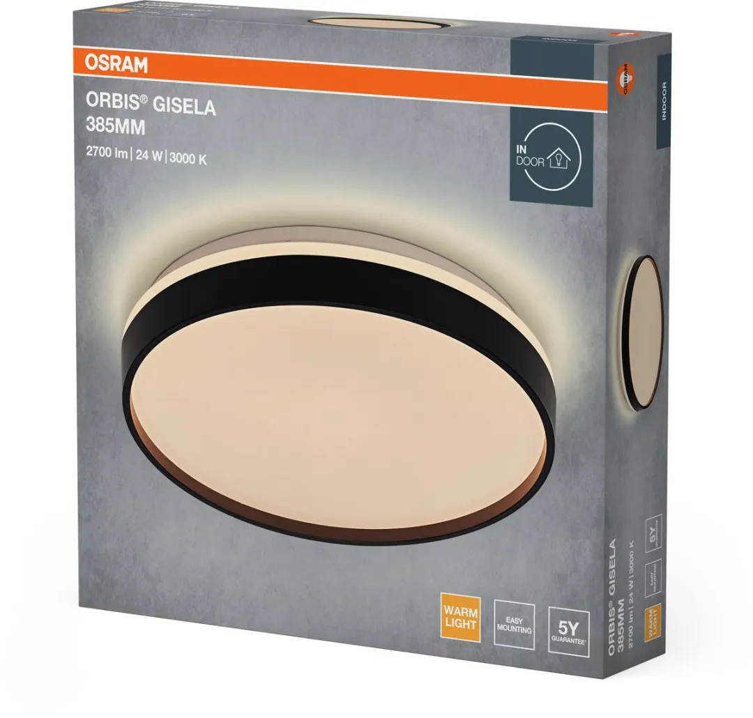 Osram Orbis Gisela LED Plafondlamp 24W - 385mm - Zwart