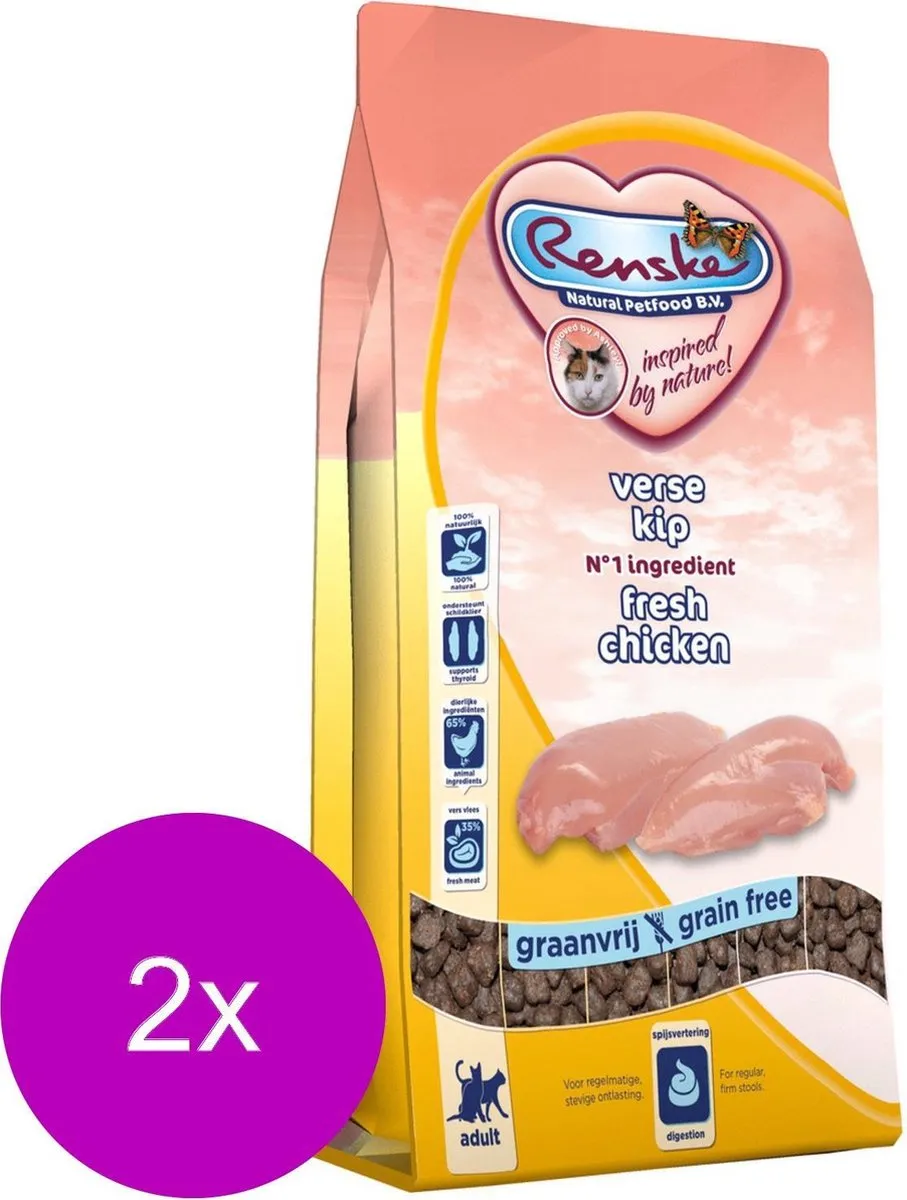 Renske Kat Adult Verse Kip Kattenvoer - 2x1,5kg