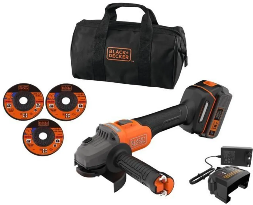BLACK+DECKER BCG6L8F1S-QW Accu Haakse Slijper 18V