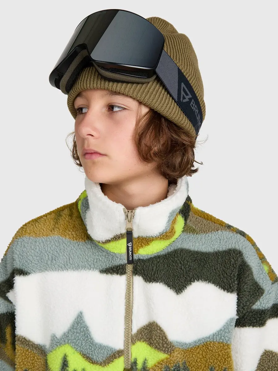 Brunotti - Reggios Teddy Fleece Jongens - Dusky Green - Fleece met Rits - Loose Fit - Dikke stof - 140 - afbeelding 5 van 6