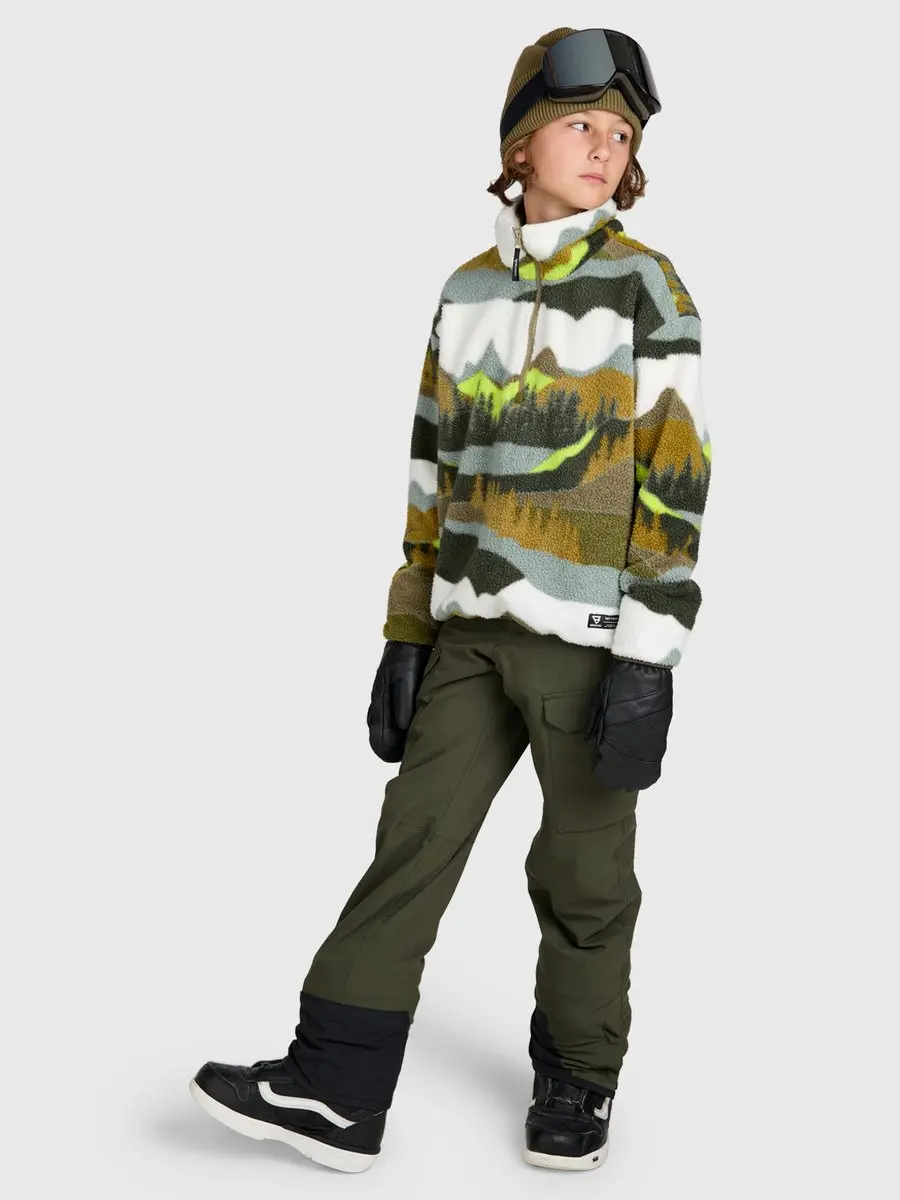 Brunotti - Reggios Teddy Fleece Jongens - Dusky Green - Fleece met Rits - Loose Fit - Dikke stof - 140 - afbeelding 6 van 6