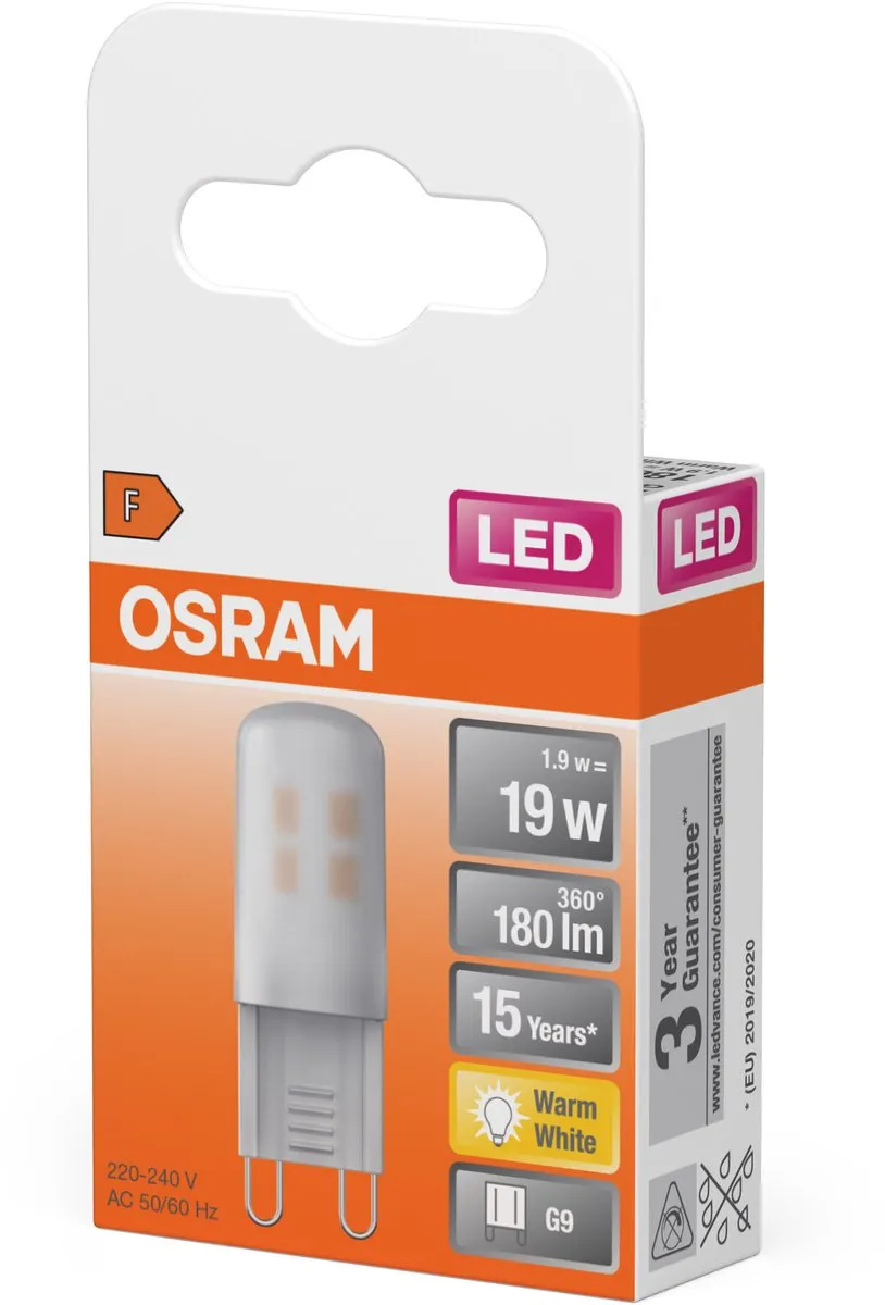 Osram Parathom G9 LED Lamp 1.9W Warm Wit - Vervangt 19W