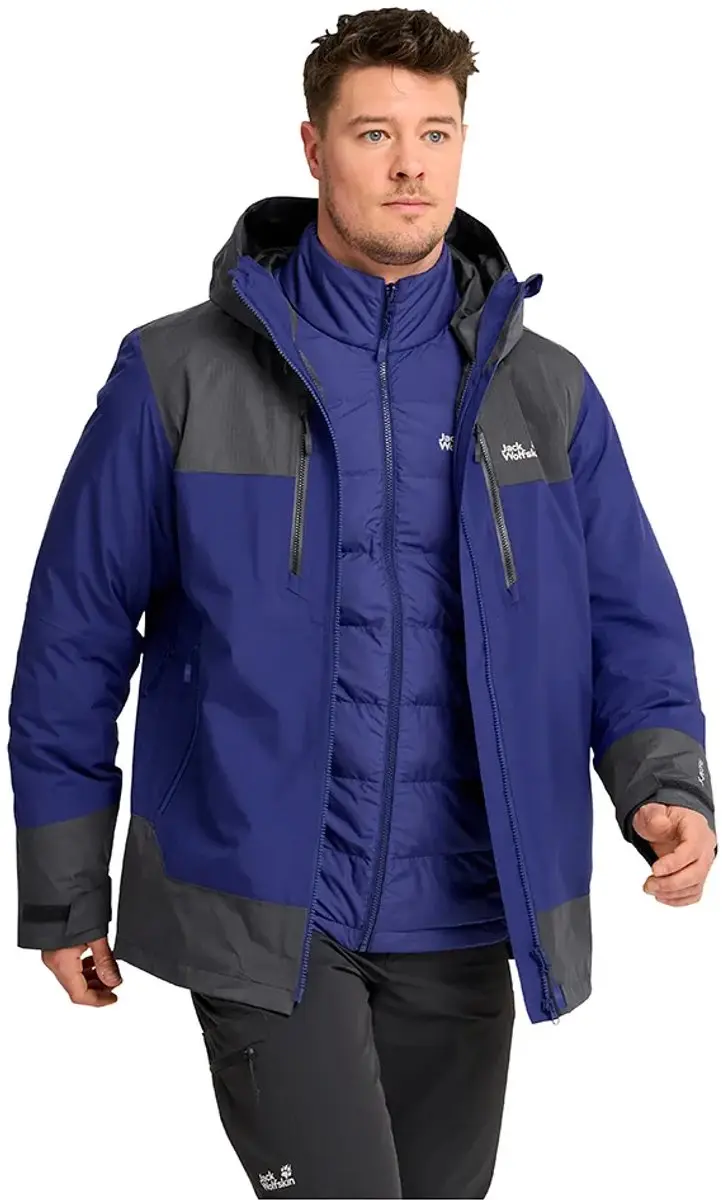 Jack Wolfskin Jasper Decade 3in1 Afneembare Jas Paars XL Man