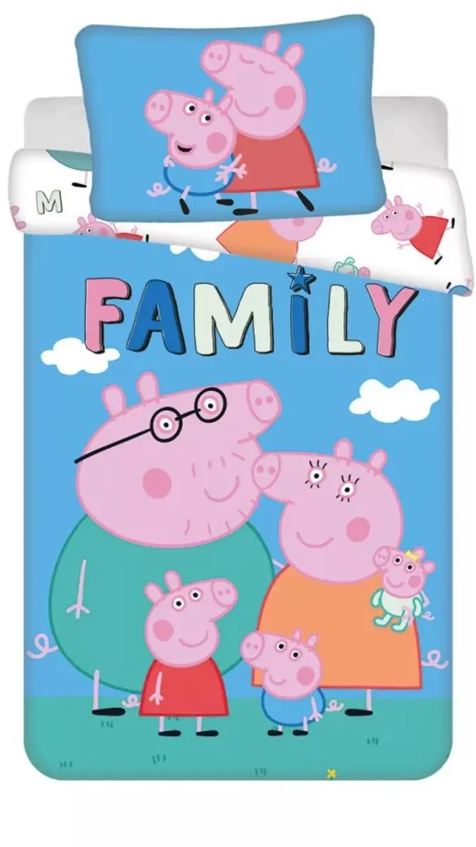 Peppa Pig dekbedovertrek Big Family 100 x 135 cm