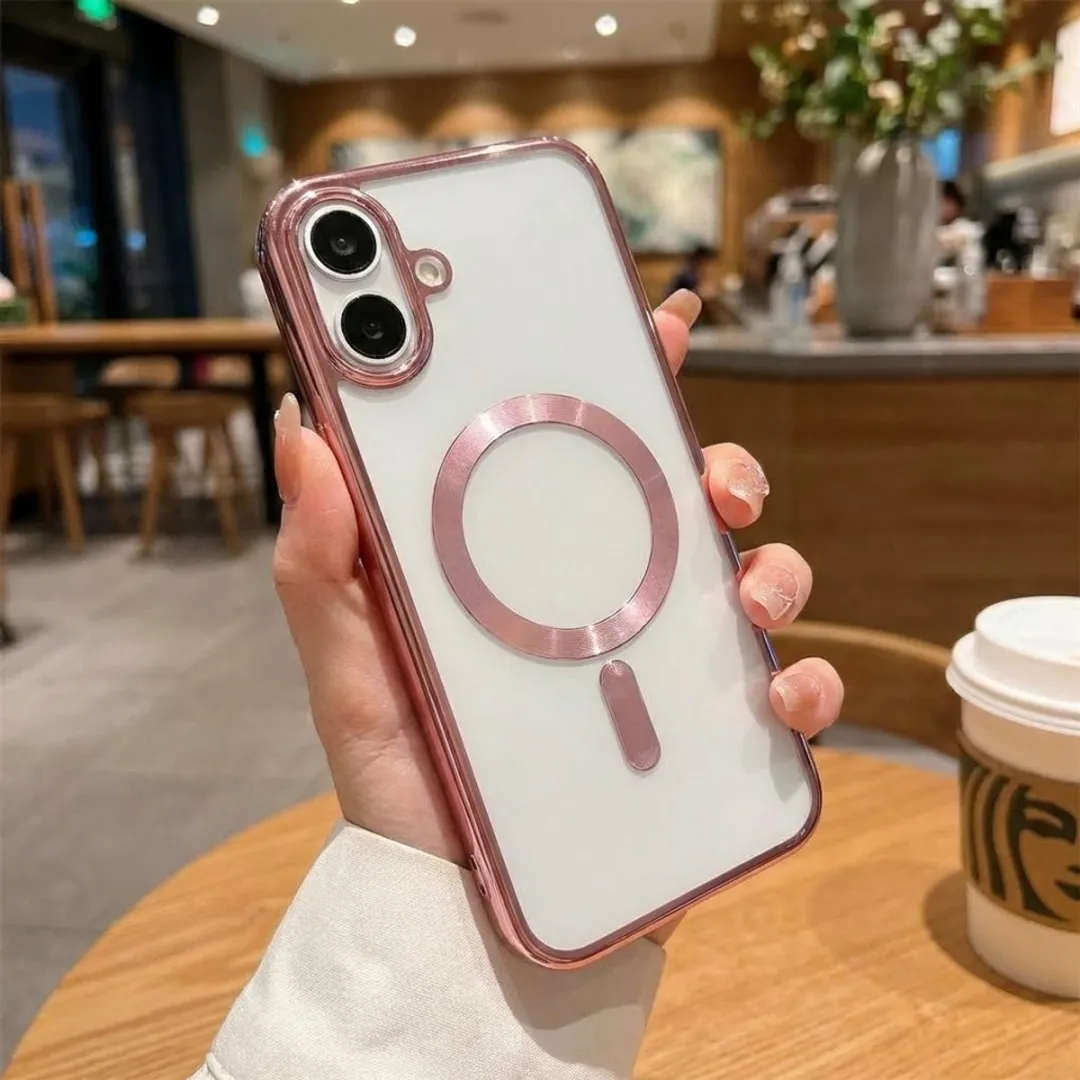 NUVEX iPhone 16 Hoesje MagSafe - Roze & Transparant