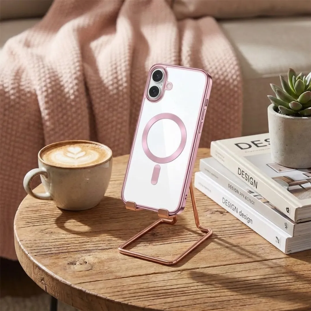 NUVEX iPhone 16 Hoesje MagSafe - Roze & Transparant
