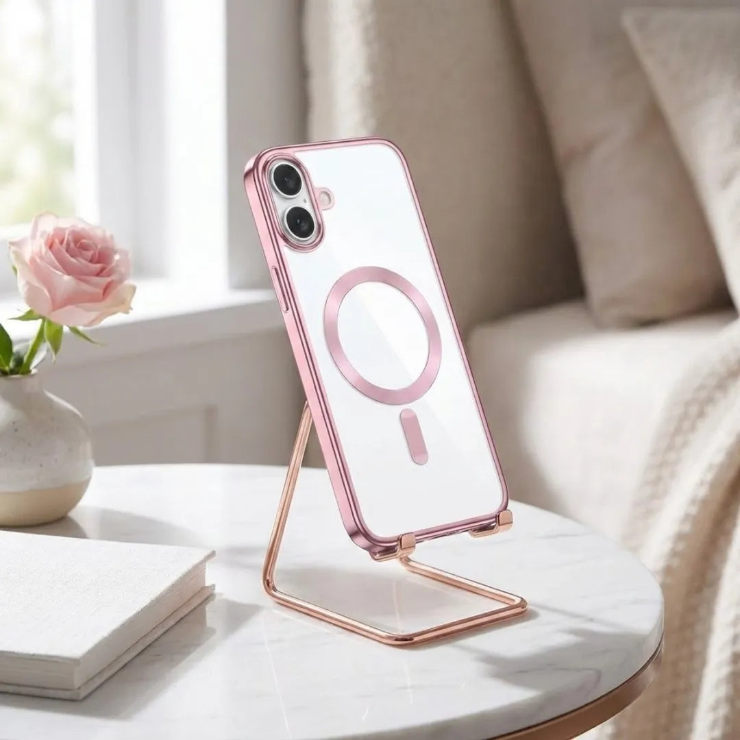 NUVEX iPhone 16 Hoesje MagSafe - Roze & Transparant