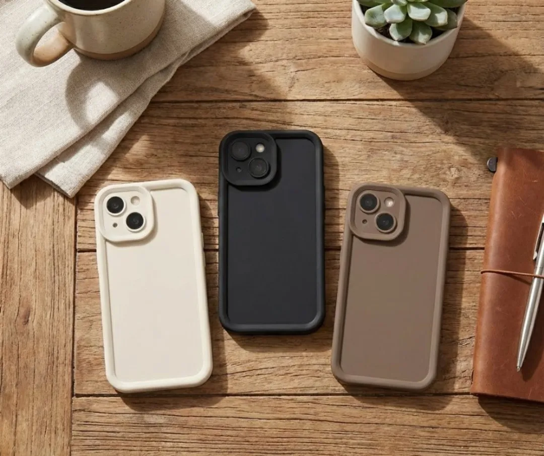 NUVEX iPhone 15 Plus Hoesje 3 Stuks - Zwart/Beige/Bruin