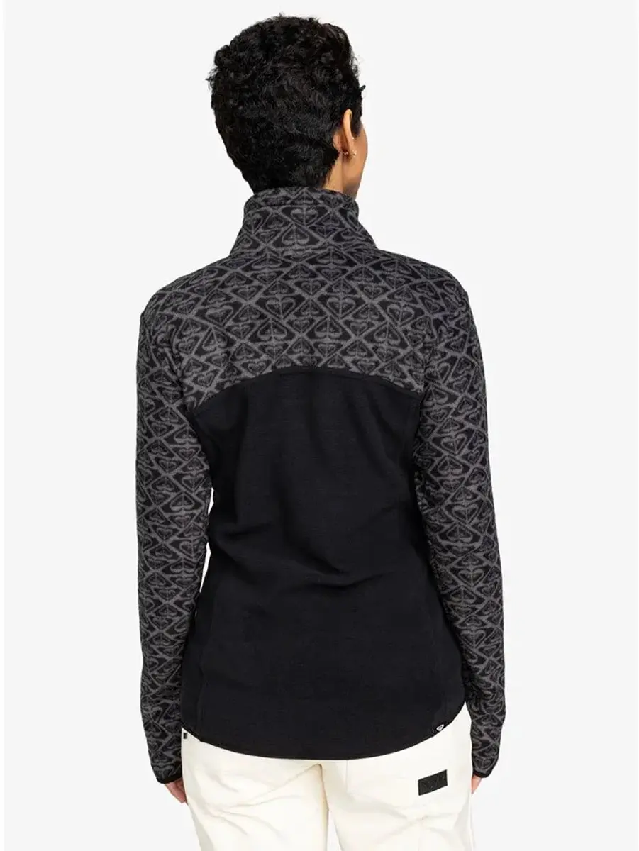 Roxy Sayna Half Zip Fleece Dames - True Black - M - afbeelding 2 van 4