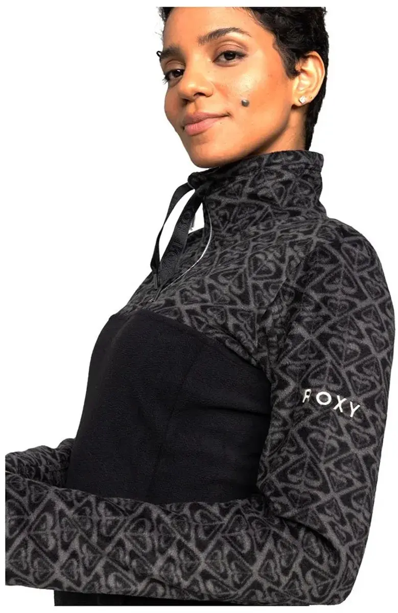 Roxy Sayna Half Zip Fleece Dames - True Black - M - afbeelding 4 van 4