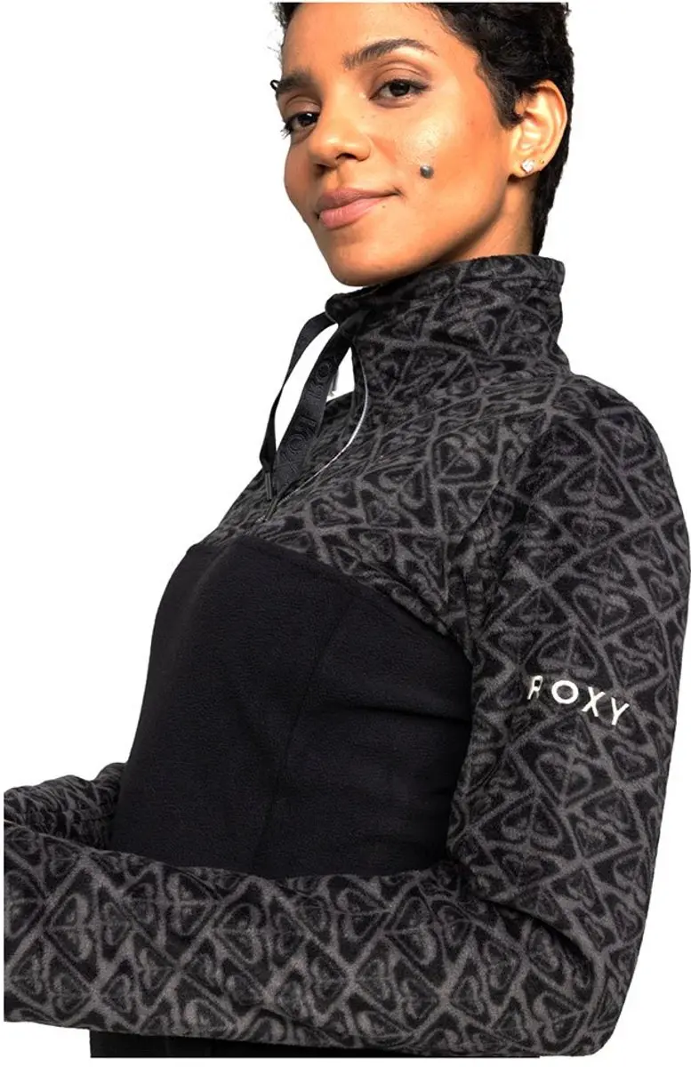 Roxy Sayna Half Zip Fleece Dames - XS - Zwart - afbeelding 5 van 6