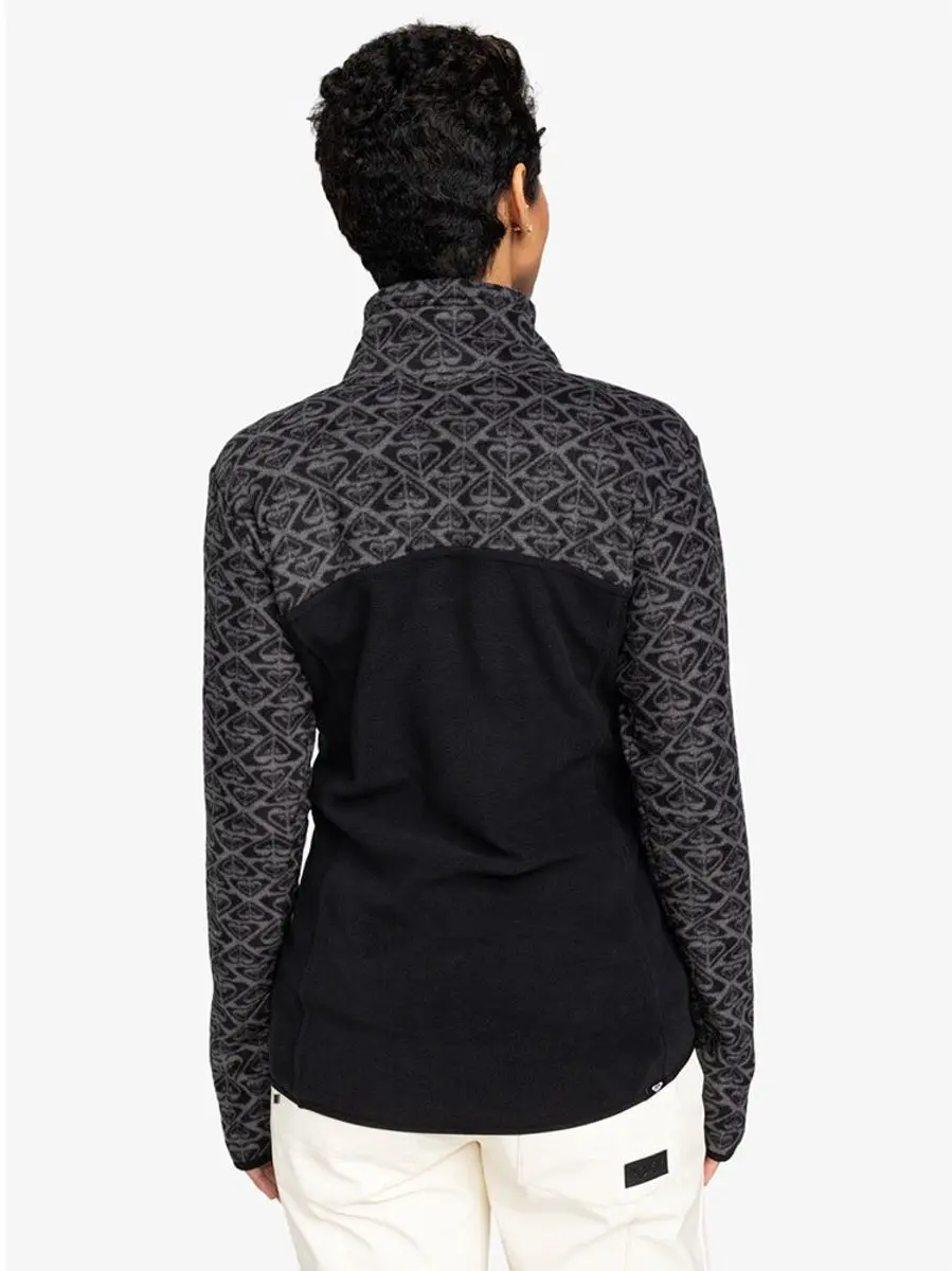 Roxy Sayna Half Zip Fleece Dames - XS - Zwart - afbeelding 2 van 6